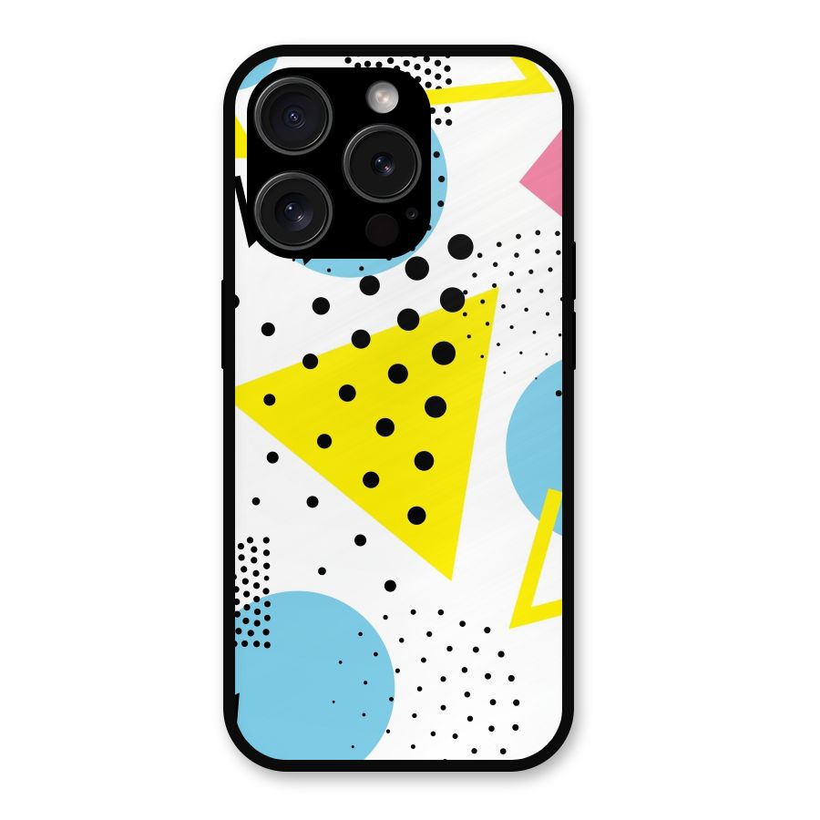 Abstract Geometry Metal Back Case for iPhone 15 Pro