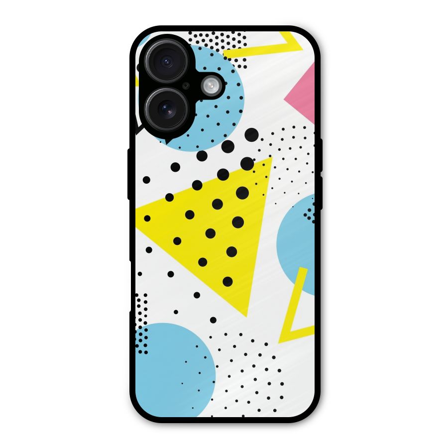 Abstract Geometry Metal Back Case for iPhone 16