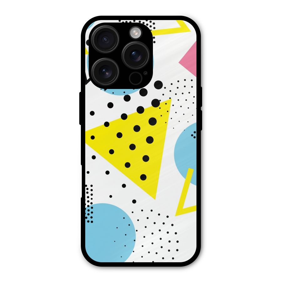 Abstract Geometry Metal Back Case for iPhone 16 Pro
