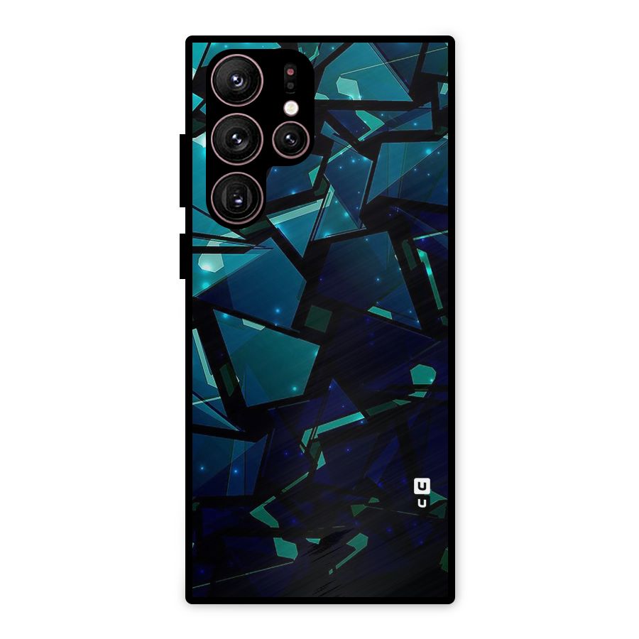Abstract Glass Design Metal Back Case for Galaxy S22 Ultra 5G