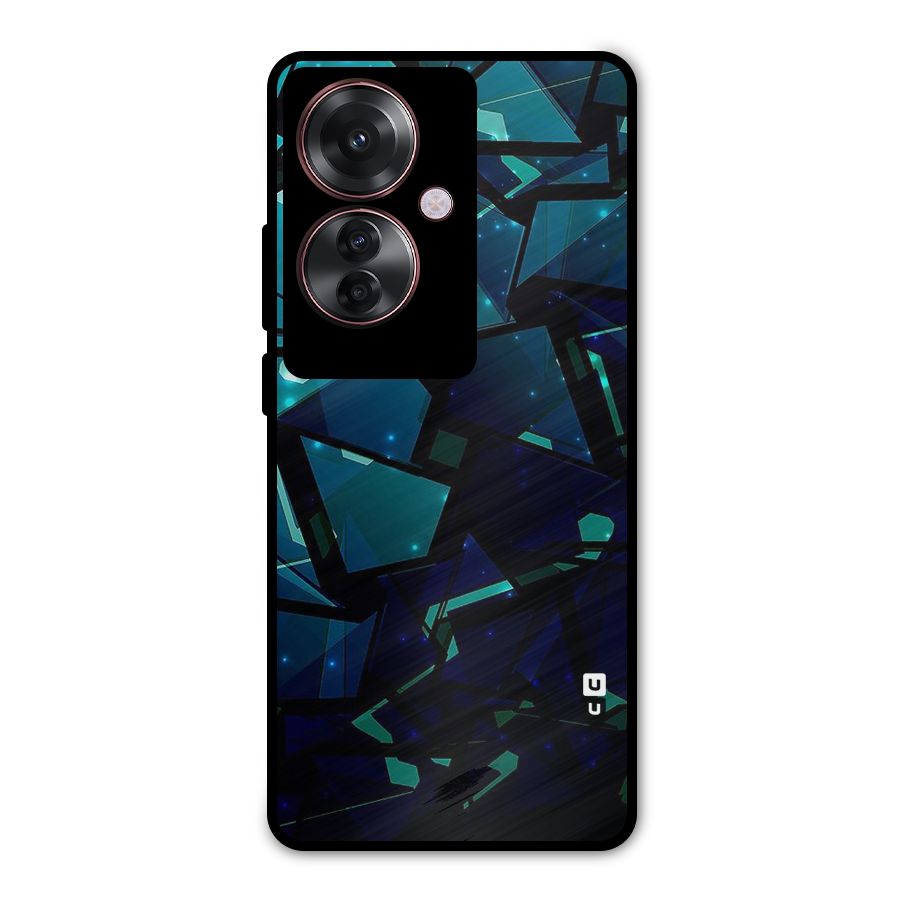 Abstract Glass Design Metal Back Case for Oppo F25 Pro