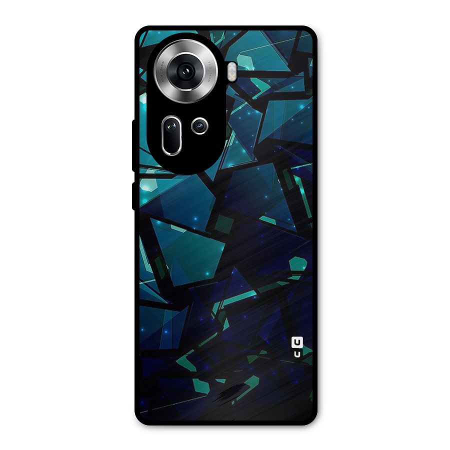 Abstract Glass Design Metal Back Case for Oppo Reno11 5G