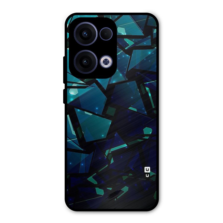 Abstract Glass Design Metal Back Case for Oppo Reno13