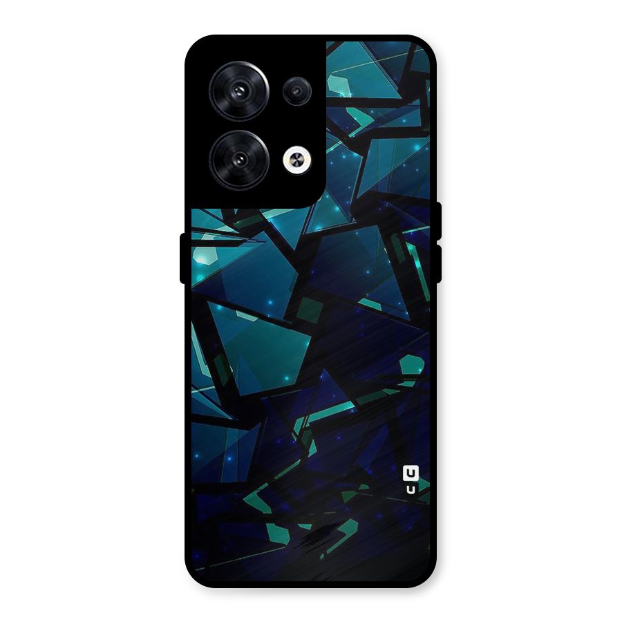 Abstract Glass Design Metal Back Case for Oppo Reno8 5G