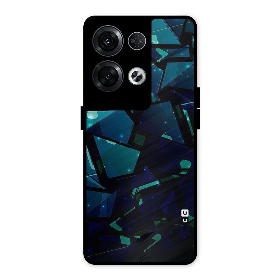 Abstract Glass Design Metal Back Case for Oppo Reno8 Pro 5G