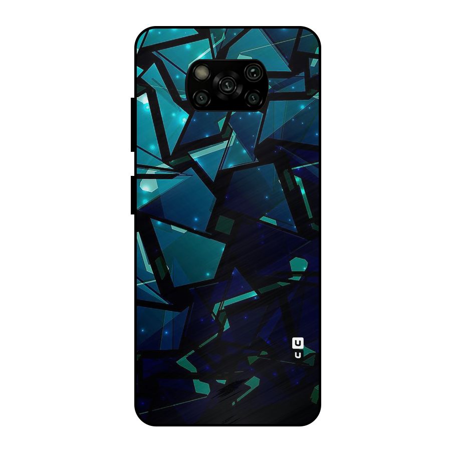 Abstract Glass Design Metal Back Case for Poco X3