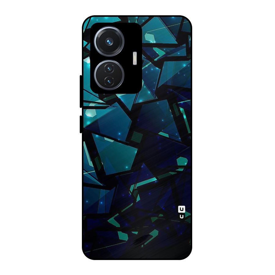 Abstract Glass Design Metal Back Case for Vivo T1 44W