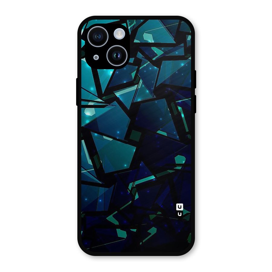 Abstract Glass Design Metal Back Case for iPhone 14