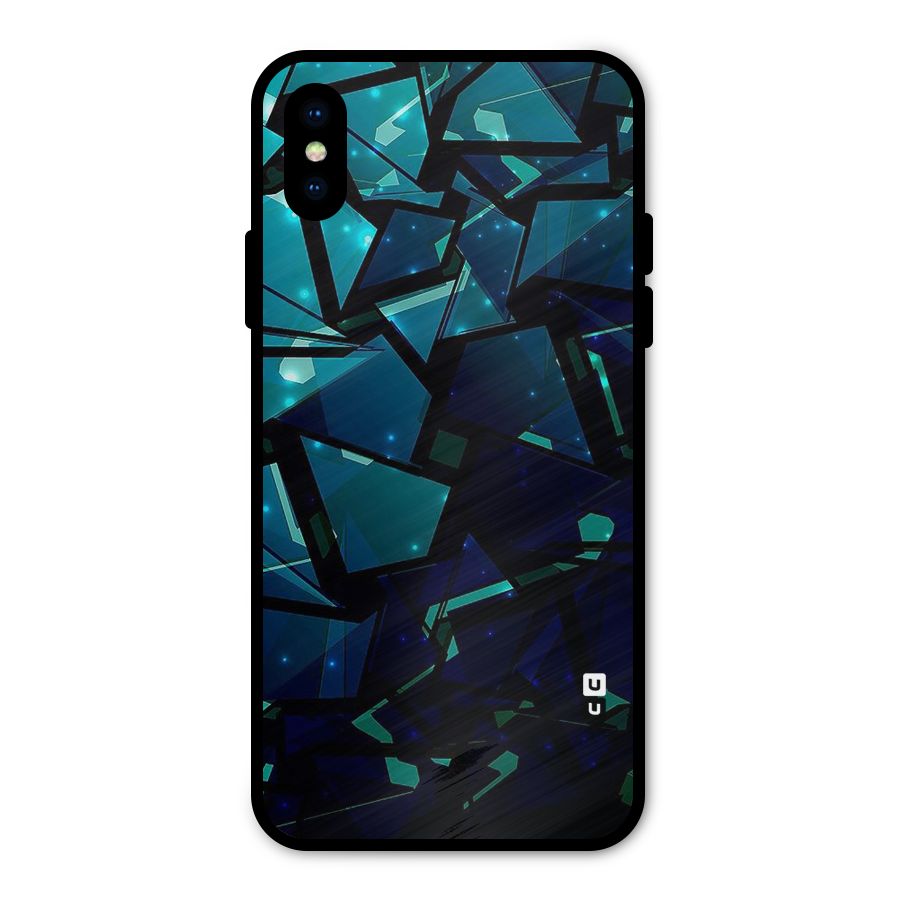 Abstract Glass Design Metal Back Case for iPhone XS
