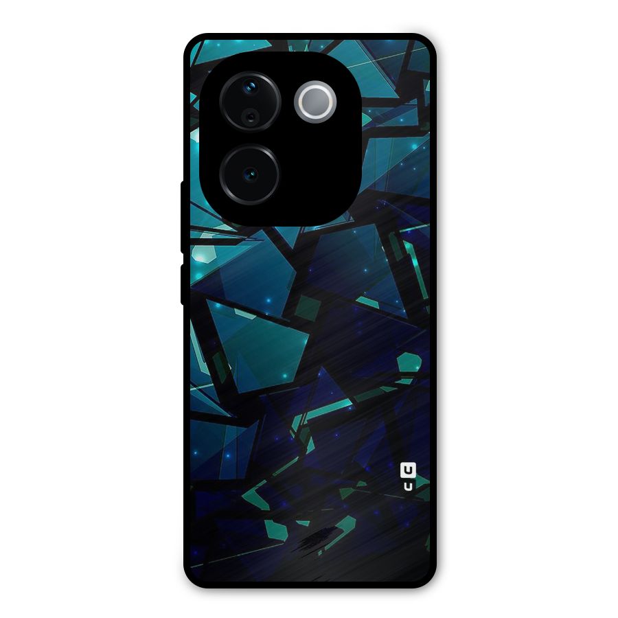 Abstract Glass Design Metal Back Case for iQOO Z9s Pro