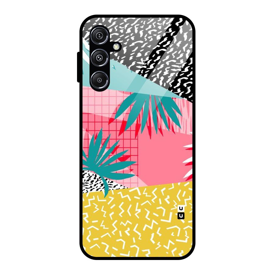 Abstract Grass Hues Glass Back Case for Galaxy M34 5G