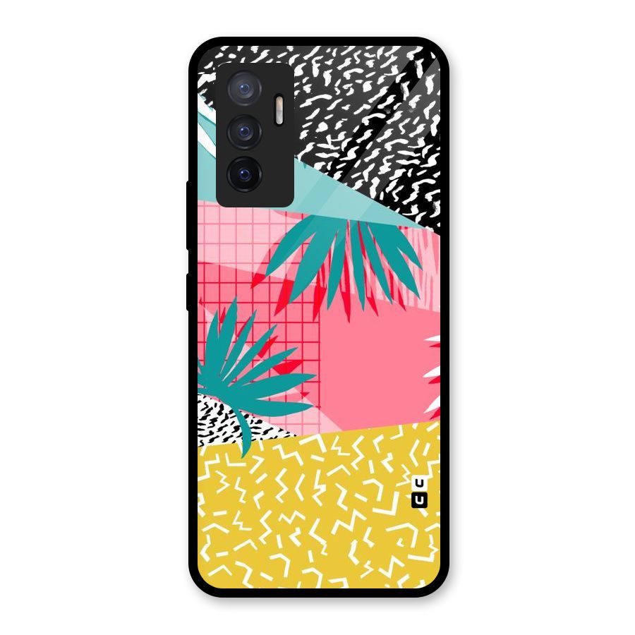 Abstract Grass Hues Glass Back Case for Vivo V23e