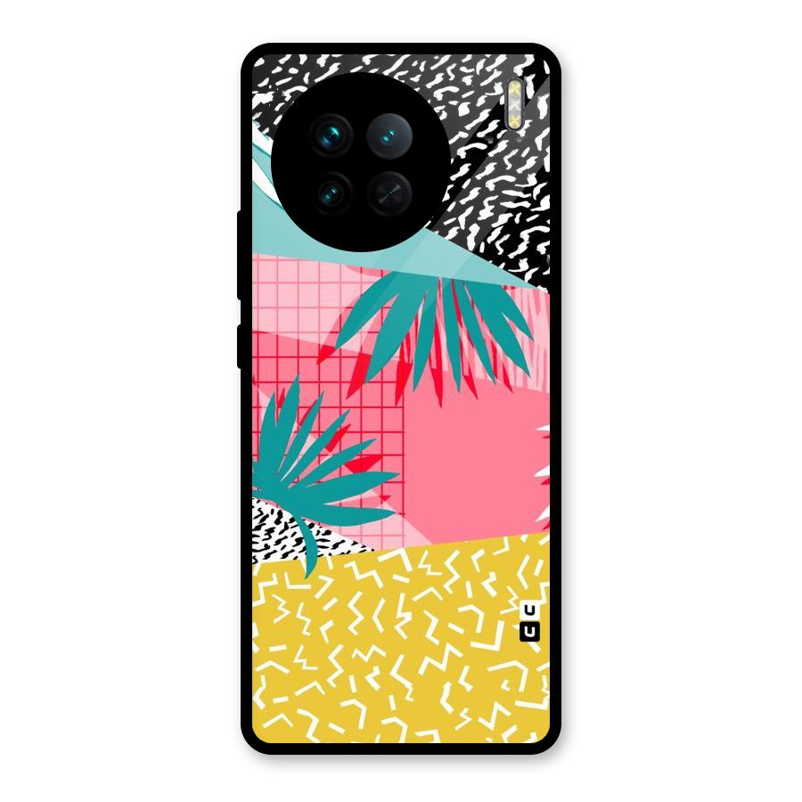 Abstract Grass Hues Glass Back Case for Vivo X90