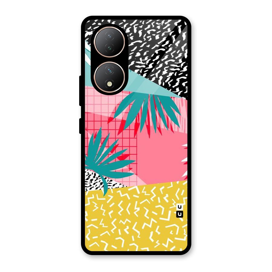 Abstract Grass Hues Glass Back Case for Vivo Y100A