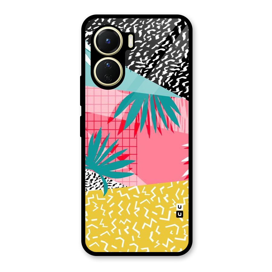Abstract Grass Hues Glass Back Case for Vivo Y16