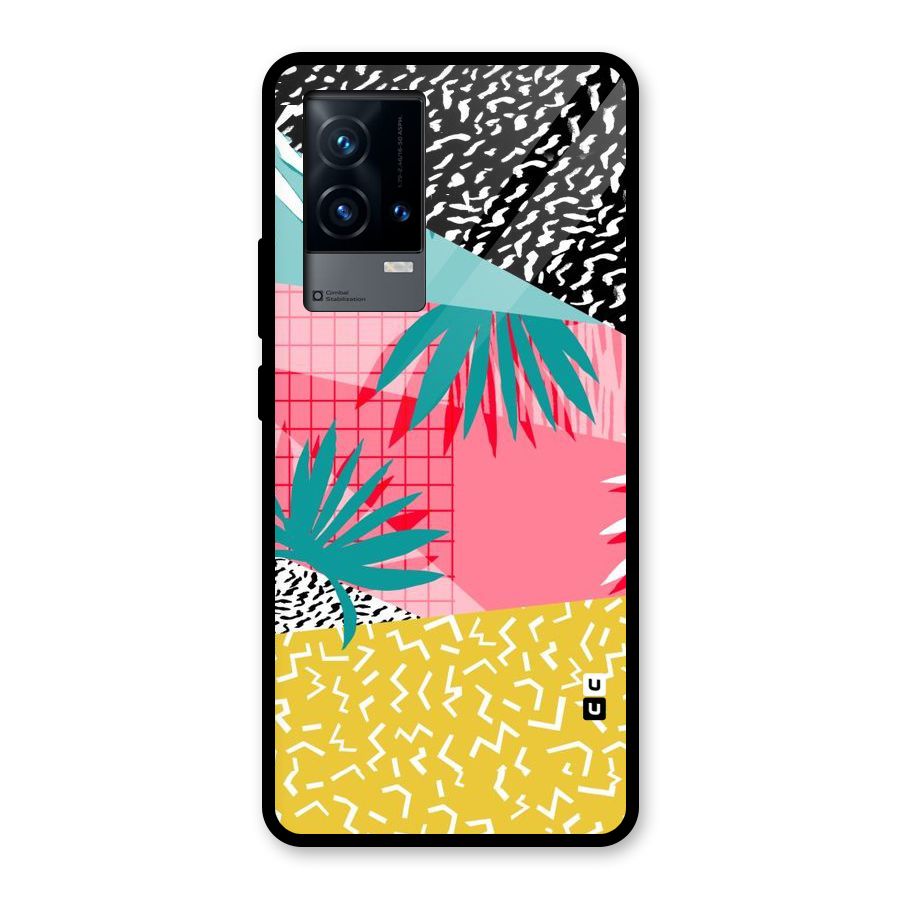 Abstract Grass Hues Glass Back Case for iQOO 9 5G