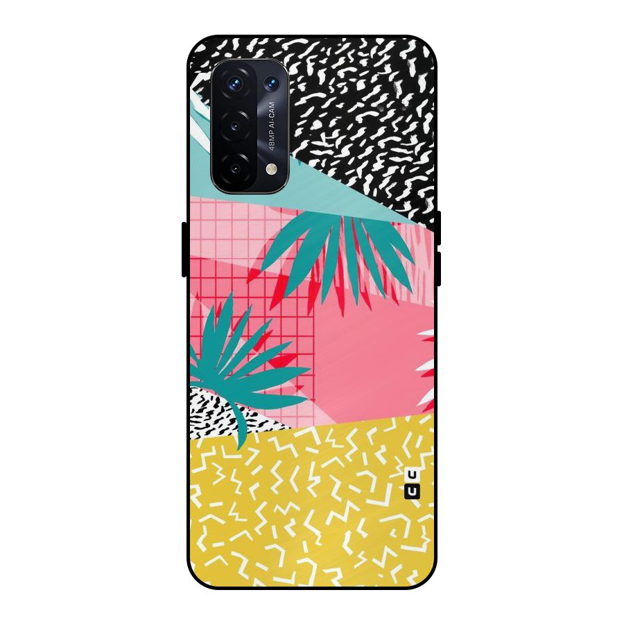 Abstract Grass Hues Metal Back Case for Oppo A74 5G