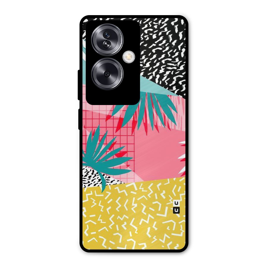 Abstract Grass Hues Metal Back Case for Oppo A79 5G