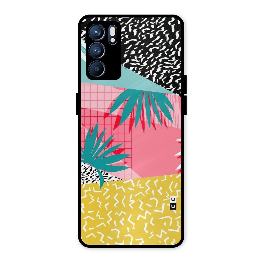 Abstract Grass Hues Metal Back Case for Oppo Reno6 5G