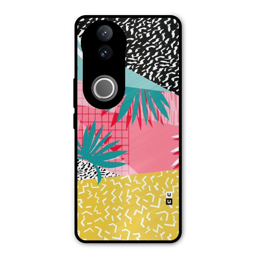 Abstract Grass Hues Metal Back Case for Vivo V50e
