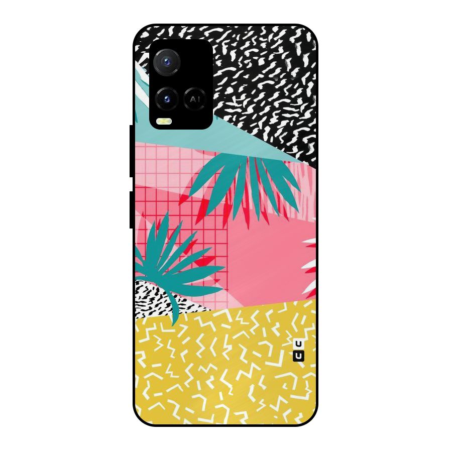 Abstract Grass Hues Metal Back Case for Vivo Y21A