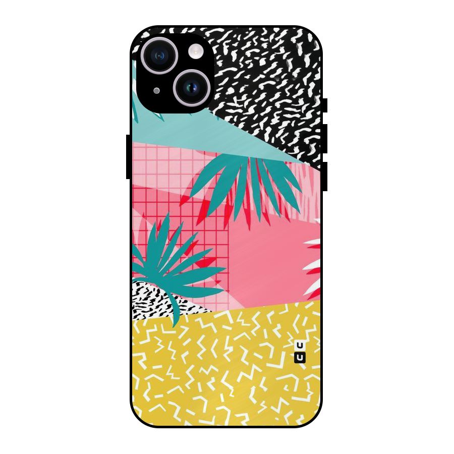Abstract Grass Hues Metal Back Case for iPhone 14 Plus