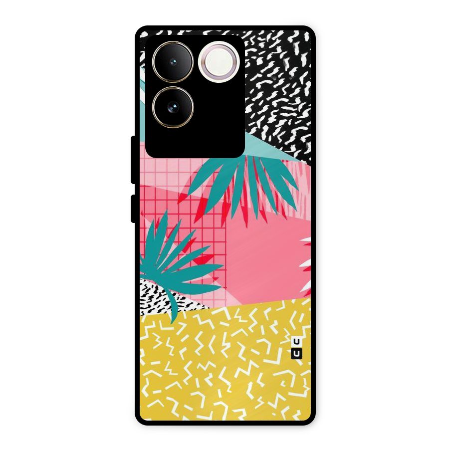 Abstract Grass Hues Metal Back Case for iQOO Z7 Pro