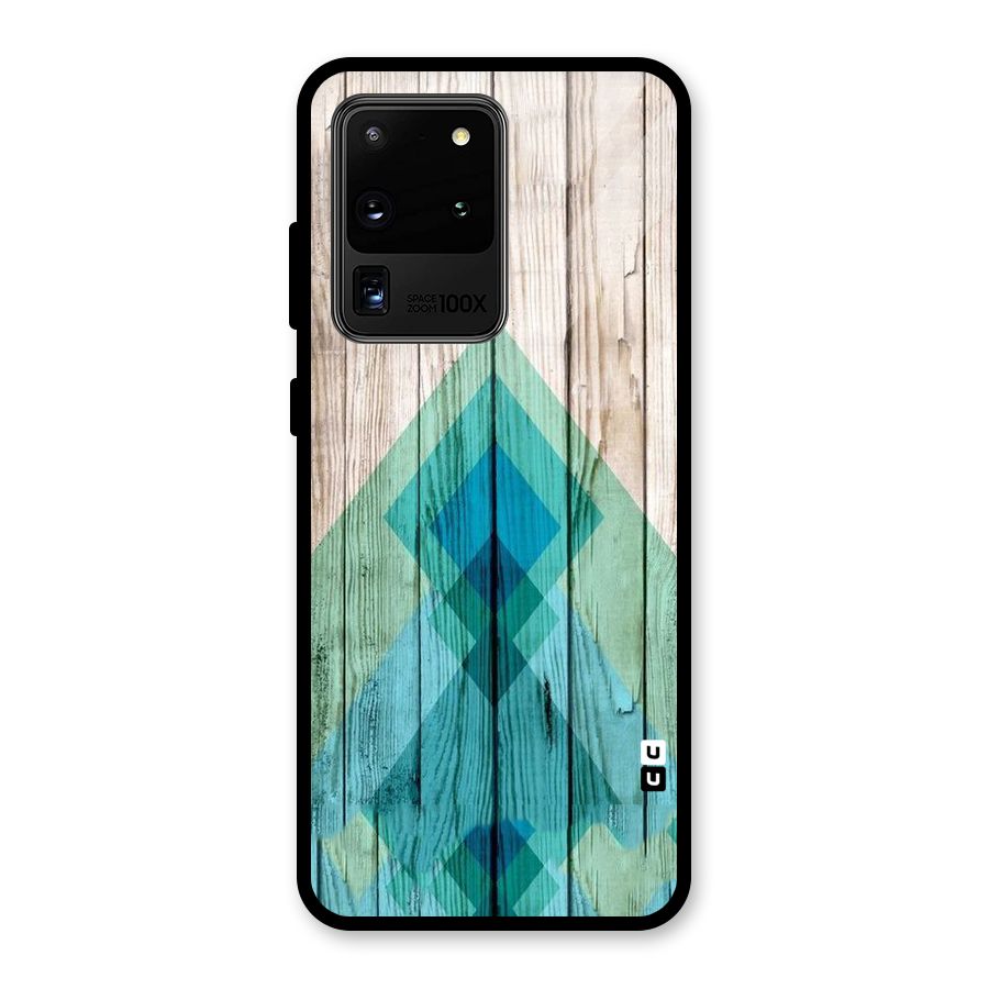 Abstract Green And Wood Glass Back Case for Galaxy S20 Ultra