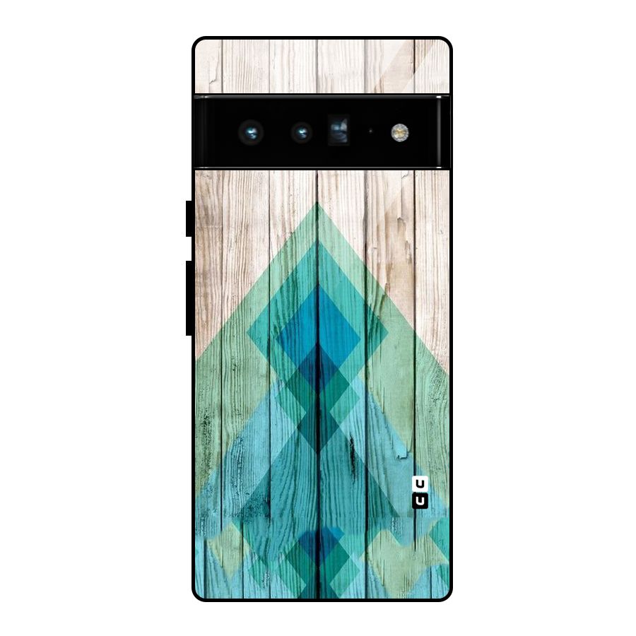 Abstract Green And Wood Glass Back Case for Google Pixel 6 Pro