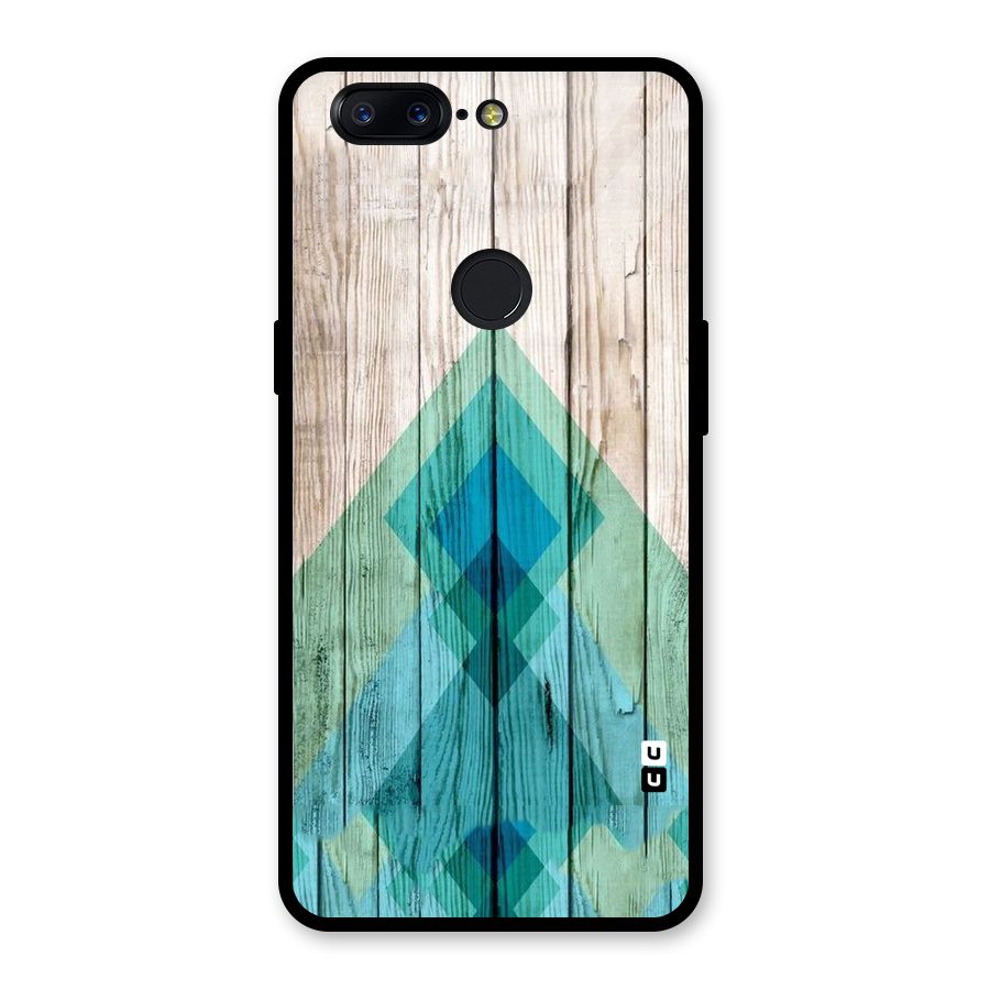 Abstract Green And Wood Glass Back Case for OnePlus 5T