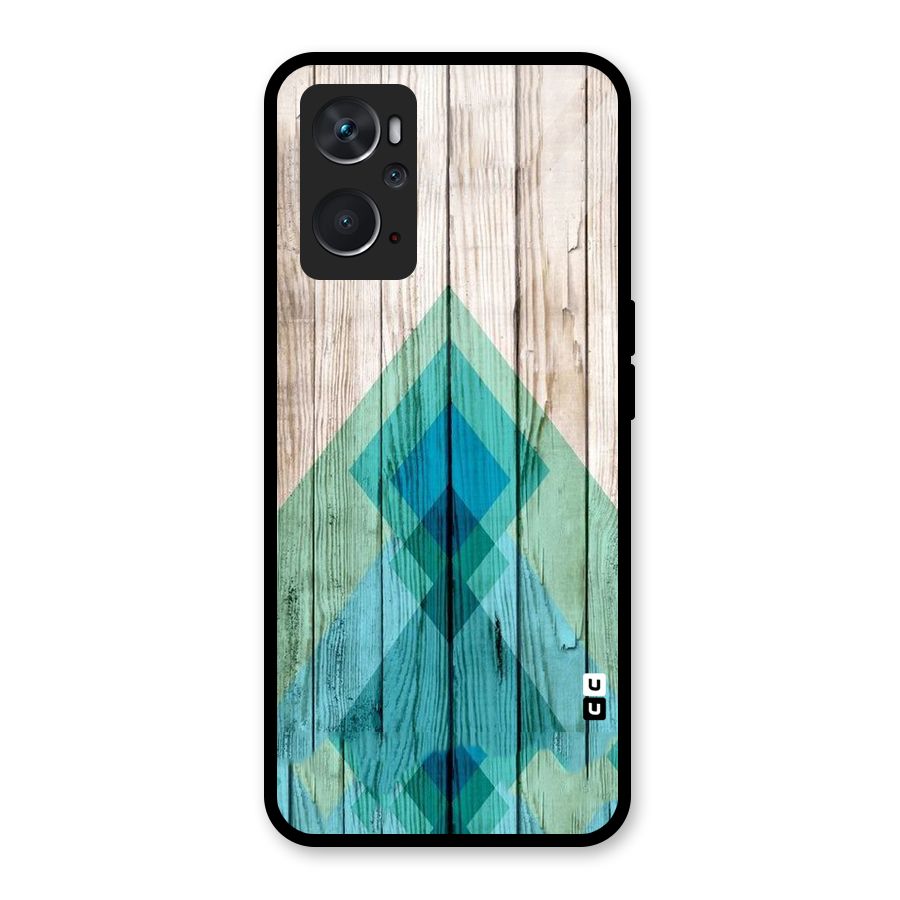 Abstract Green And Wood Glass Back Case for Oppo K10 4G