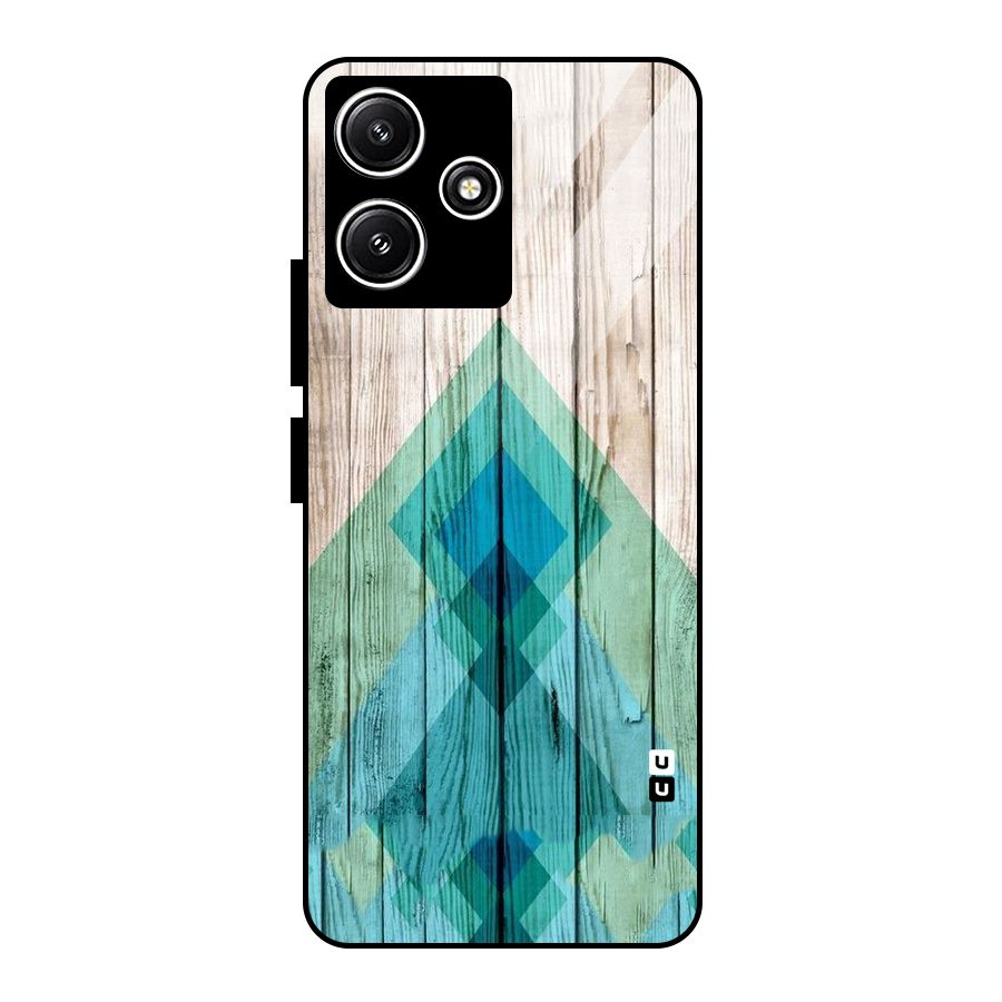 Abstract Green And Wood Glass Back Case for Poco M6 Pro