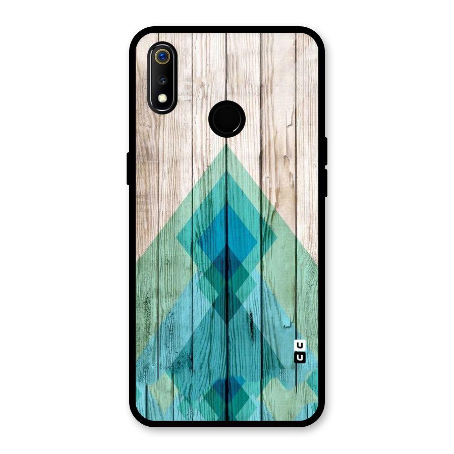 Abstract Green And Wood Glass Back Case for Realme 3i