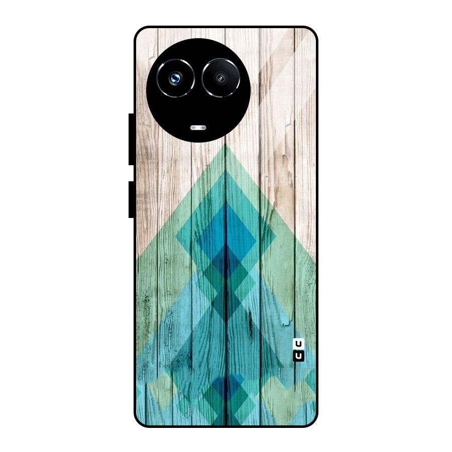 Abstract Green And Wood Glass Back Case for Realme Narzo 60X