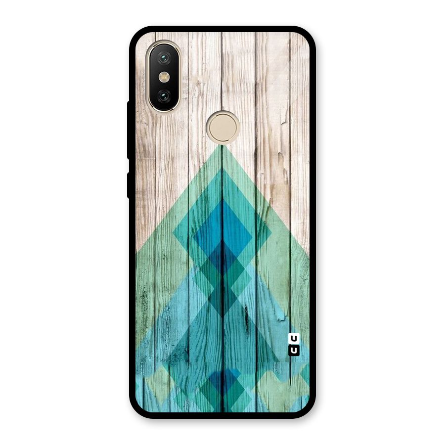 Abstract Green And Wood Glass Back Case for Redmi A2
