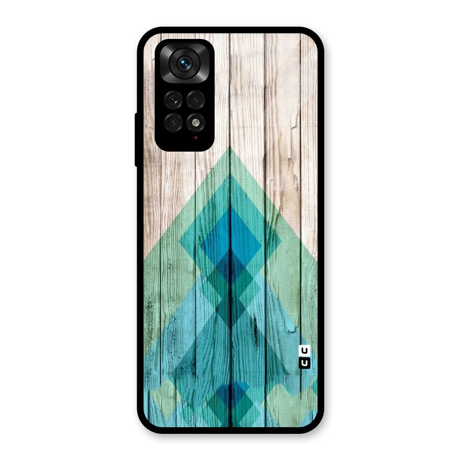 Abstract Green And Wood Glass Back Case for Redmi Note 11S