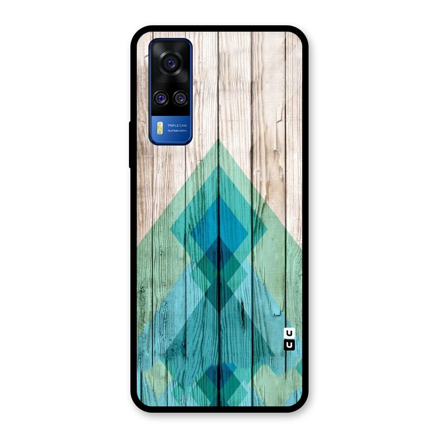 Abstract Green And Wood Glass Back Case for Vivo Y31