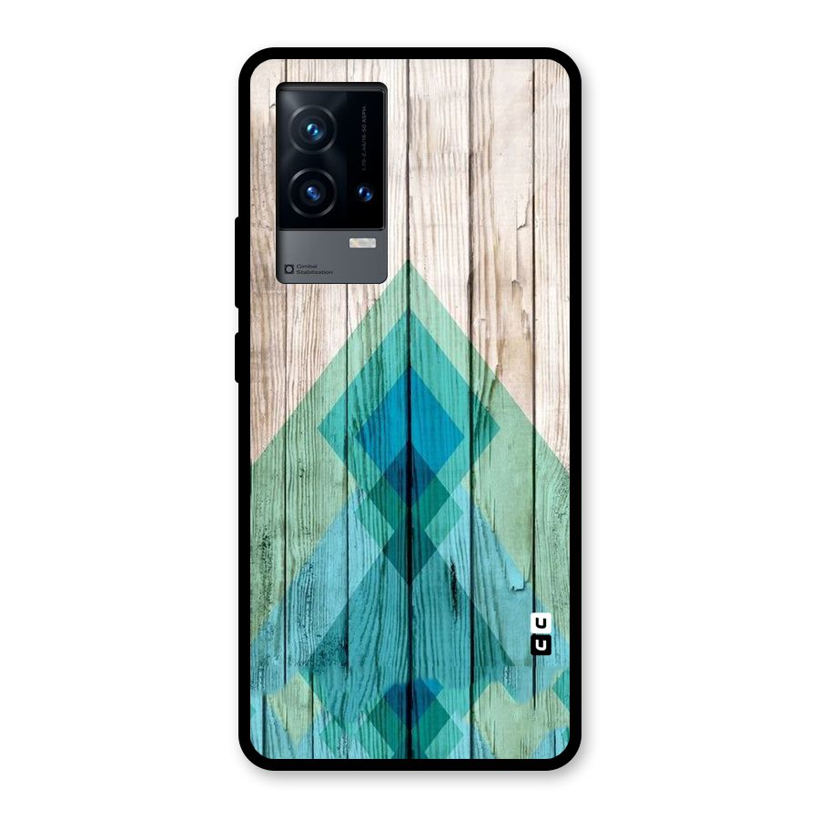 Abstract Green And Wood Glass Back Case for iQOO 9 5G