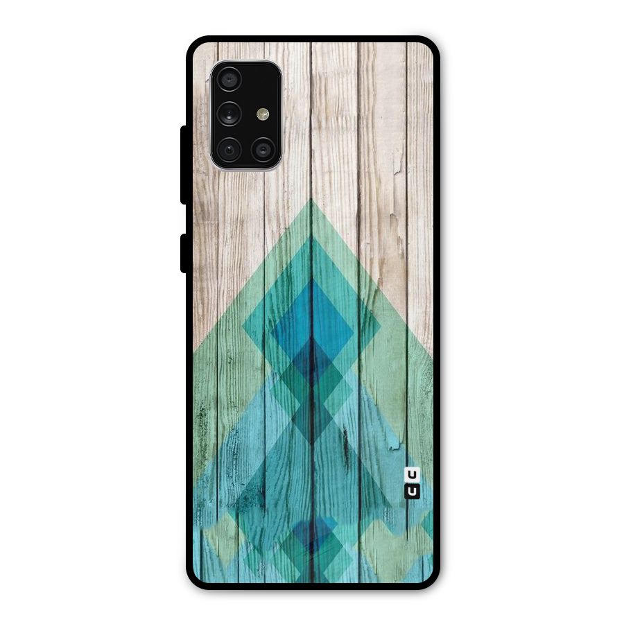 Abstract Green And Wood Metal Back Case for Galaxy A71