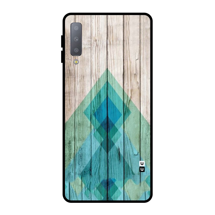 Abstract Green And Wood Metal Back Case for Galaxy A7 (2018)