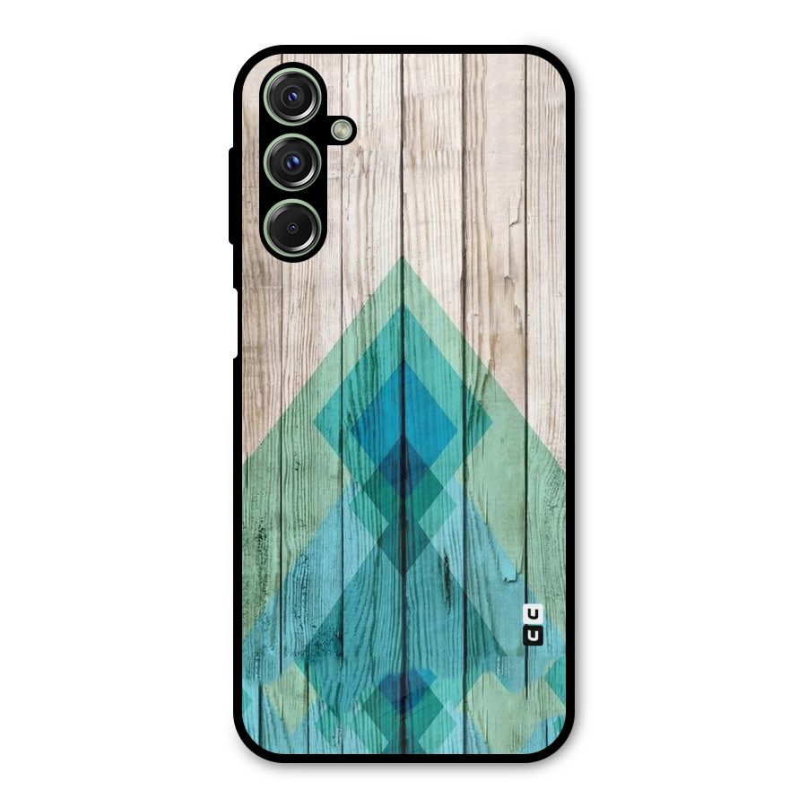 Abstract Green And Wood Metal Back Case for Galaxy F34