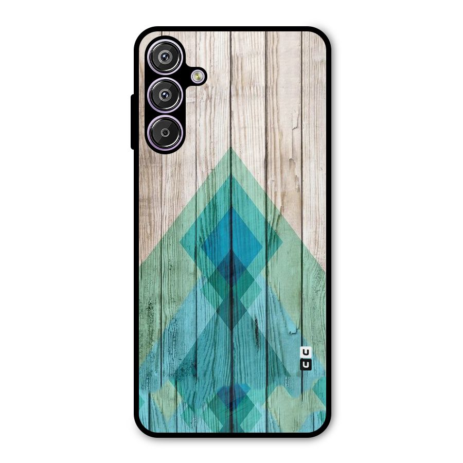 Abstract Green And Wood Metal Back Case for Galaxy M15