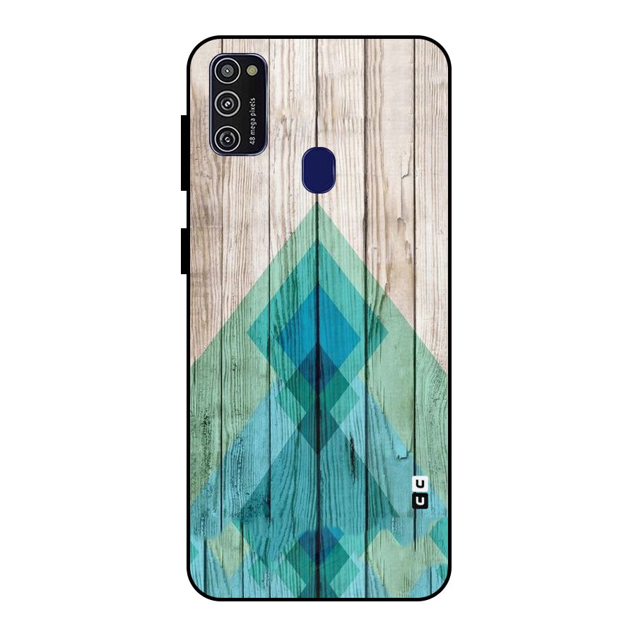 Abstract Green And Wood Metal Back Case for Galaxy M21