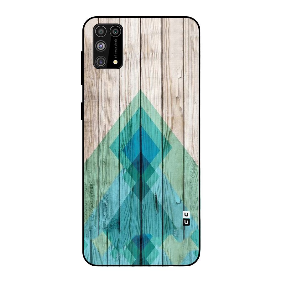 Abstract Green And Wood Metal Back Case for Galaxy M31