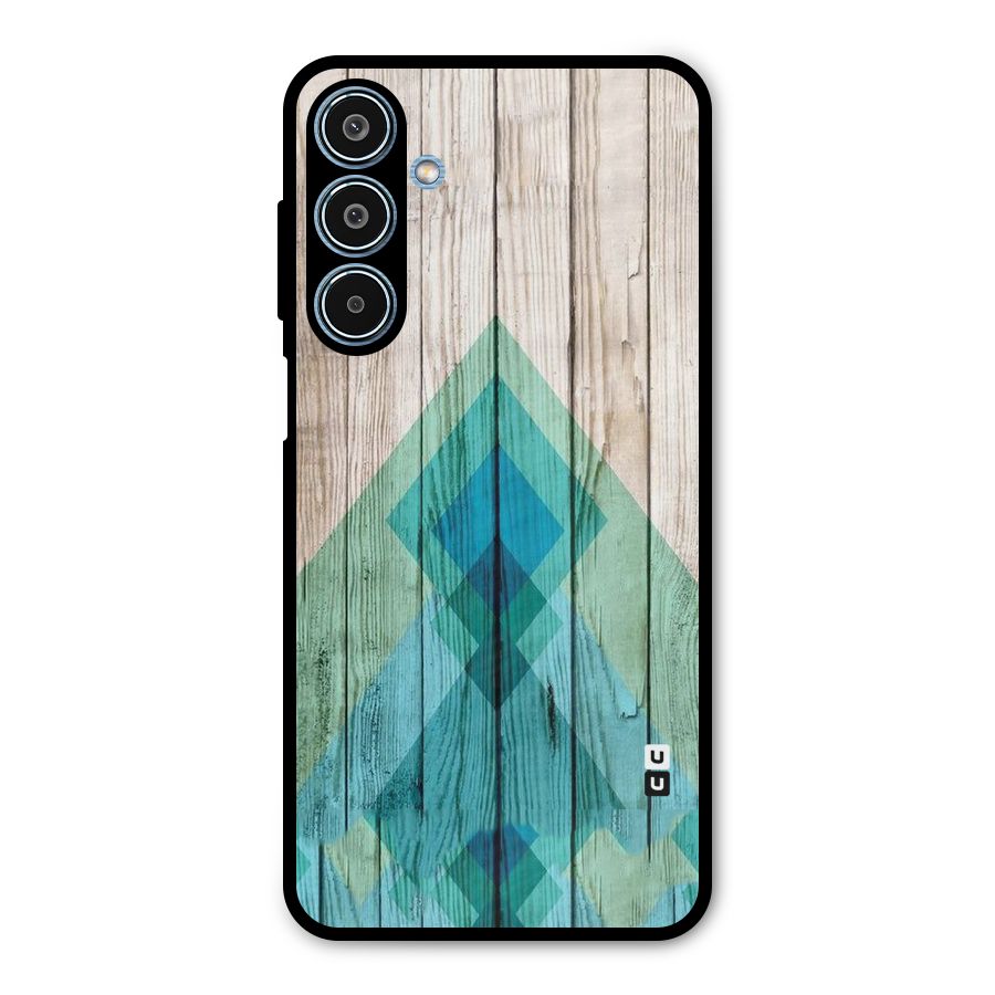 Abstract Green And Wood Metal Back Case for Galaxy M35