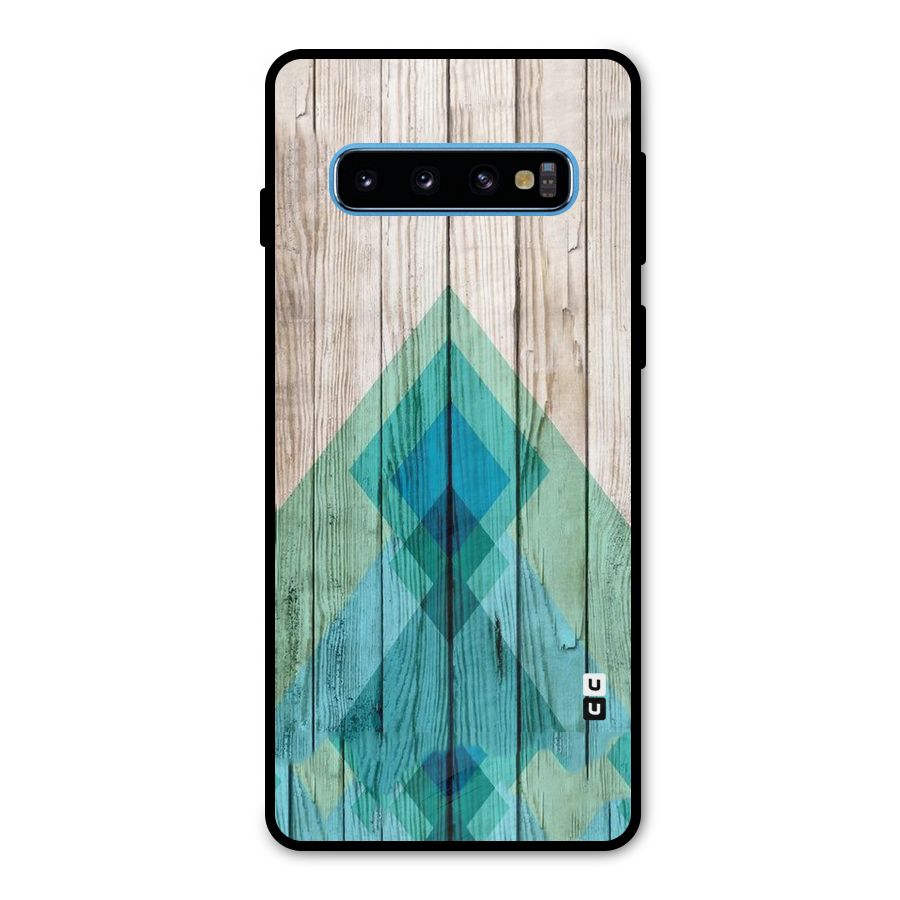 Abstract Green And Wood Metal Back Case for Galaxy S10