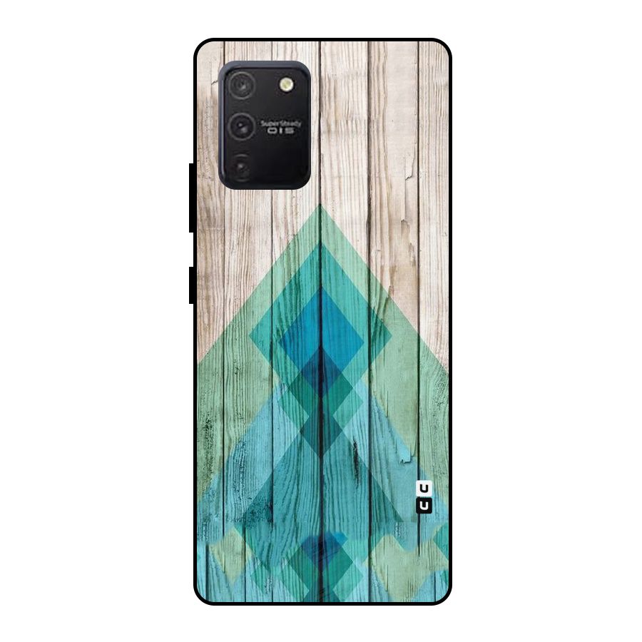 Abstract Green And Wood Metal Back Case for Galaxy S10 Lite