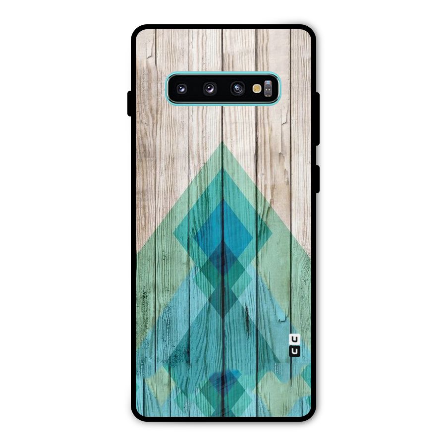 Abstract Green And Wood Metal Back Case for Galaxy S10 Plus