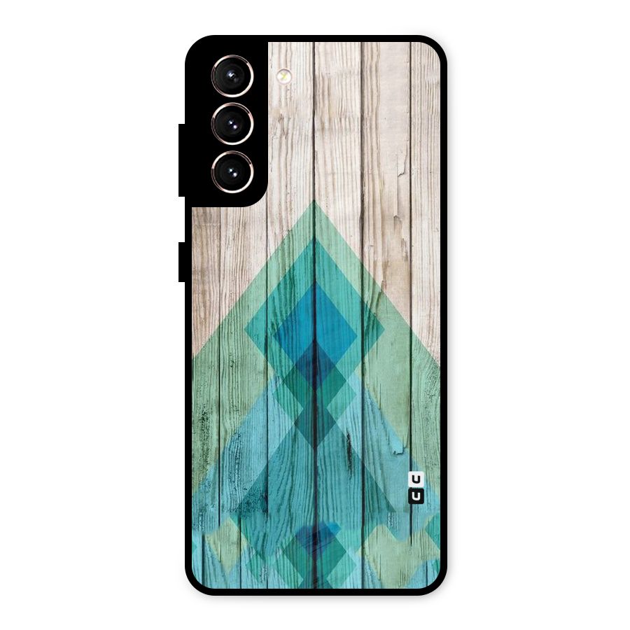 Abstract Green And Wood Metal Back Case for Galaxy S21 5G