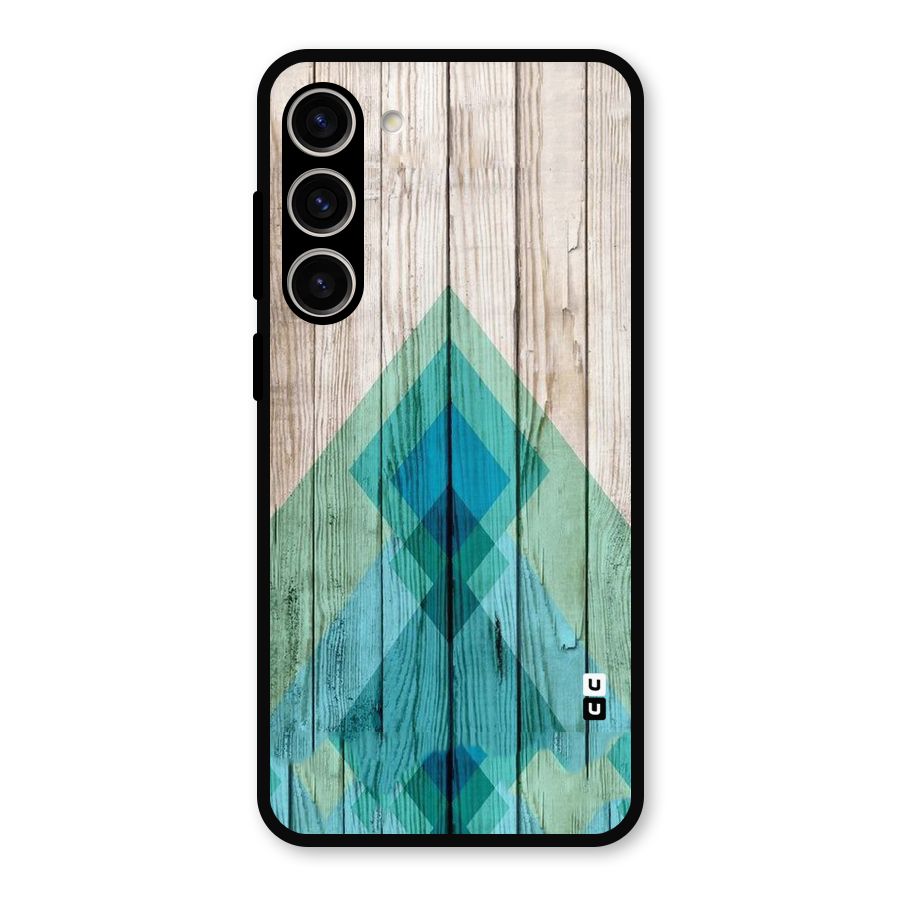 Abstract Green And Wood Metal Back Case for Galaxy S23 Plus